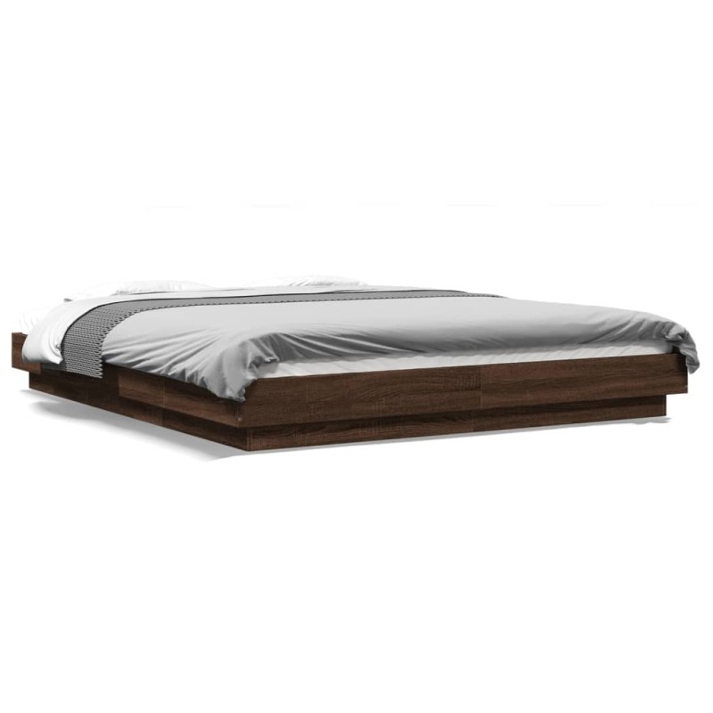 vidaXL Bettgestell Braun Eichen-Optik 160x200 cm Holzwerkstoff vidaXL Bettgestell Braun Eichen-Optik 160x200 cm Holzwerkstoff
