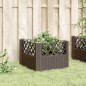 vidaXL Pflanzkasten mit Erdspießen Braun 43,5x43,5x43,5 cm PP vidaXL Pflanzkasten mit Erdspießen Braun 43,5x43,5x43,5 cm PP