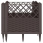 vidaXL Pflanzkasten mit Erdspießen Braun 43,5x43,5x43,5 cm PP vidaXL Pflanzkasten mit Erdspießen Braun 43,5x43,5x43,5 cm PP