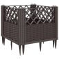 vidaXL Pflanzkasten mit Erdspießen Braun 43,5x43,5x43,5 cm PP vidaXL Pflanzkasten mit Erdspießen Braun 43,5x43,5x43,5 cm PP