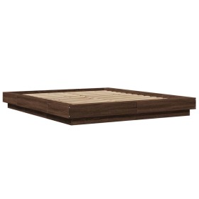 vidaXL Bettgestell Braun Eichen-Optik 150x200 cm Holzwerkstoff