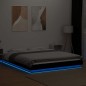 vidaXL Bettgestell mit LED Schwarz 150x200 cm Holzwerkstoff vidaXL Bettgestell mit LED Schwarz 150x200 cm Holzwerkstoff
