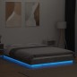 vidaXL Bettgestell mit LED Betongrau 120x200 cm Holzwerkstoff vidaXL Bettgestell mit LED Betongrau 120x200 cm Holzwerkstoff