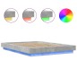 vidaXL Bettgestell mit LED Betongrau 140x190 cm Holzwerkstoff vidaXL Bettgestell mit LED Betongrau 140x190 cm Holzwerkstoff