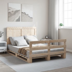 vidaXL Massivholzbett mit Kopfteil 160x200 cm Kiefer