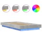 vidaXL Bettgestell mit LED Betongrau 75x190 cm Holzwerkstoff vidaXL Bettgestell mit LED Betongrau 75x190 cm Holzwerkstoff