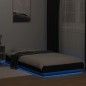 vidaXL Bettgestell mit LED Schwarz 90x190 cm Holzwerkstoff vidaXL Bettgestell mit LED Schwarz 90x190 cm Holzwerkstoff