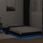 vidaXL Bettgestell mit LED Schwarz 90x190 cm Holzwerkstoff vidaXL Bettgestell mit LED Schwarz 90x190 cm Holzwerkstoff