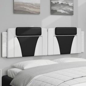 vidaXL Kopfteil-Kissen Weiß und Schwarz 180 cm Kunstleder