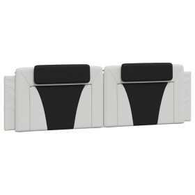 vidaXL Kopfteil-Kissen Weiß und Schwarz 180 cm Kunstleder