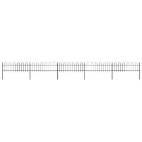 vidaXL Gartenzaun mit Bügel-Design Stahl 8,5 x 0,6 m Schwarz