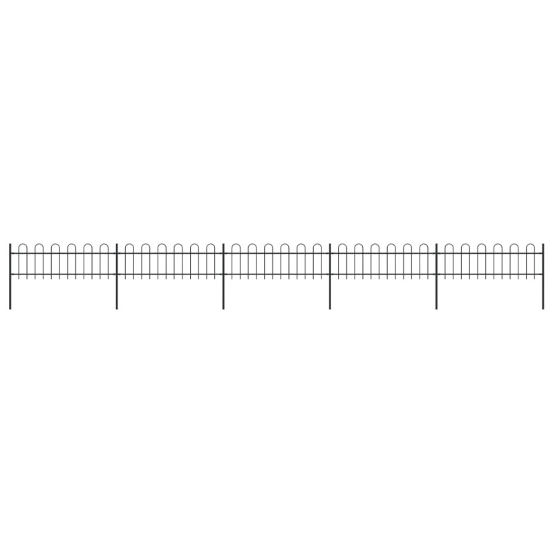 vidaXL Gartenzaun mit Bügel-Design Stahl 8,5 x 0,6 m Schwarz vidaXL Gartenzaun mit Bügel-Design Stahl 8,5 x 0,6 m Schwarz