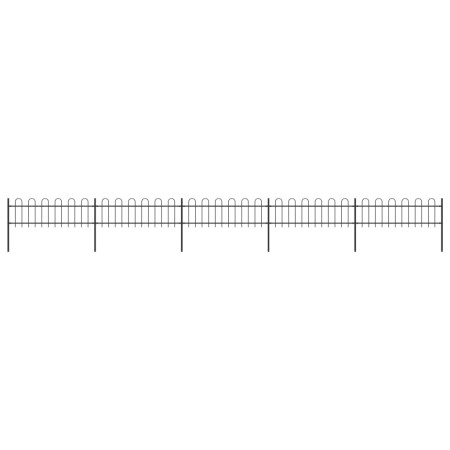 vidaXL Gartenzaun mit Bügel-Design Stahl 8,5 x 0,6 m Schwarz