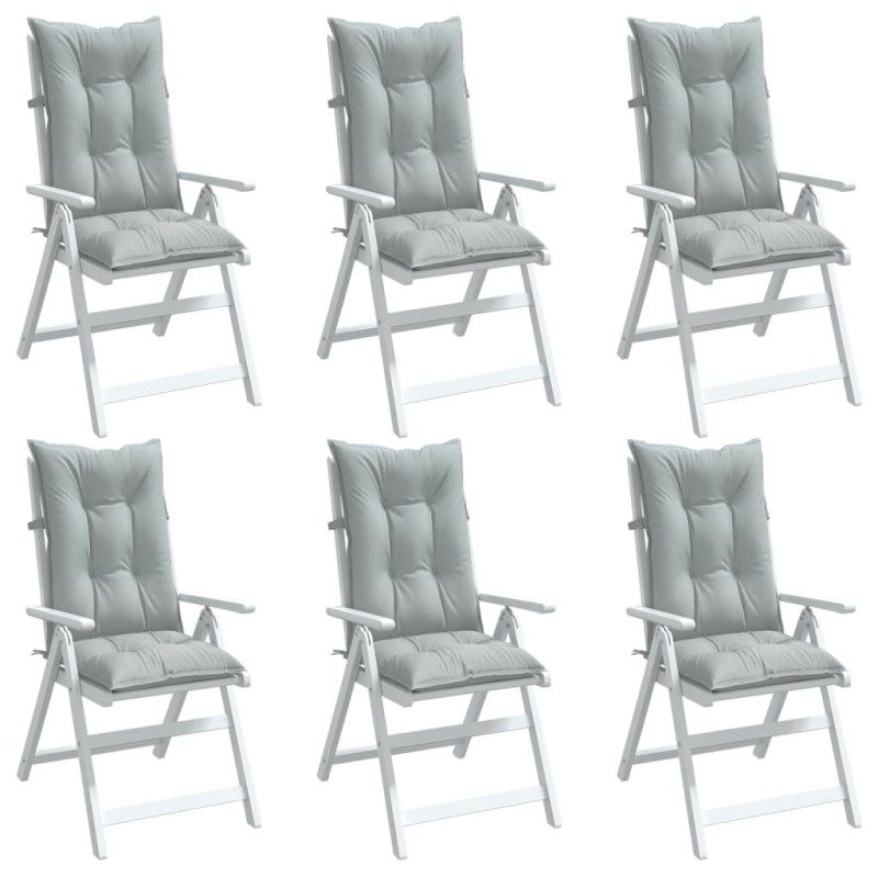 vidaXL Hochlehner-Auflagen 6 Stk. Melange Hellgrau 120x50x7 cm Stoff vidaXL Hochlehner-Auflagen 6 Stk. Melange Hellgrau 120x50x7 cm Stoff