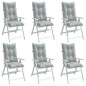 vidaXL Hochlehner-Auflagen 6 Stk. Melange Hellgrau 120x50x7 cm Stoff vidaXL Hochlehner-Auflagen 6 Stk. Melange Hellgrau 120x50x7 cm Stoff
