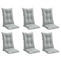 vidaXL Hochlehner-Auflagen 6 Stk. Melange Hellgrau 120x50x7 cm Stoff vidaXL Hochlehner-Auflagen 6 Stk. Melange Hellgrau 120x50x7 cm Stoff
