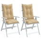 vidaXL Hochlehner-Auflagen 2 Stk. Melange Beige 120x50x7 cm Stoff vidaXL Hochlehner-Auflagen 2 Stk. Melange Beige 120x50x7 cm Stoff