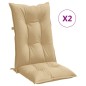 vidaXL Hochlehner-Auflagen 2 Stk. Melange Beige 120x50x7 cm Stoff vidaXL Hochlehner-Auflagen 2 Stk. Melange Beige 120x50x7 cm Stoff