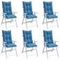 vidaXL Hochlehner-Auflagen 6 Stk. Melange Blau 120x50x7 cm Stoff vidaXL Hochlehner-Auflagen 6 Stk. Melange Blau 120x50x7 cm Stoff