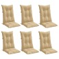 vidaXL Hochlehner-Auflagen 6 Stk. Melange Beige 120x50x7 cm Stoff vidaXL Hochlehner-Auflagen 6 Stk. Melange Beige 120x50x7 cm Stoff