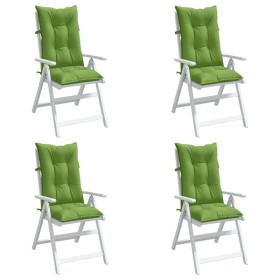 vidaXL Hochlehner-Auflagen 4 Stk. Melange Grün 120x50x7 cm Stoff