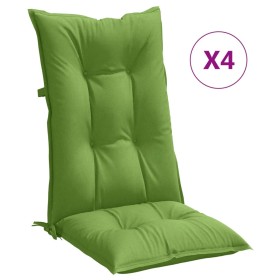 vidaXL Hochlehner-Auflagen 4 Stk. Melange Grün 120x50x7 cm Stoff