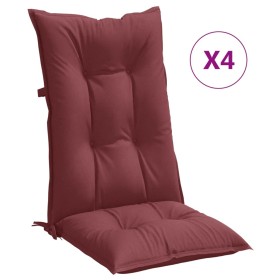 vidaXL Hochlehner-Auflagen 4 Stk. Melange Weinrot 120x50x7 cm Stoff
