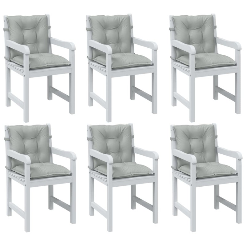 vidaXL Niedriglehner-Auflagen 6 Stk. Melange Hellgrau 100x50x7cm Stoff vidaXL Niedriglehner-Auflagen 6 Stk. Melange Hellgrau 100x50x7cm Stoff