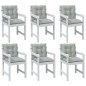 vidaXL Niedriglehner-Auflagen 6 Stk. Melange Hellgrau 100x50x7cm Stoff vidaXL Niedriglehner-Auflagen 6 Stk. Melange Hellgrau 100x50x7cm Stoff