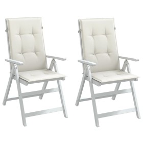 vidaXL Hochlehner-Auflagen 2 Stk. Melange Creme 120x50x4 cm Stoff