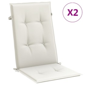 vidaXL Hochlehner-Auflagen 2 Stk. Melange Creme 120x50x4 cm Stoff