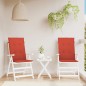 vidaXL Hochlehner-Auflagen 2 Stk. Melange Rot 120x50x4 cm Stoff vidaXL Hochlehner-Auflagen 2 Stk. Melange Rot 120x50x4 cm Stoff