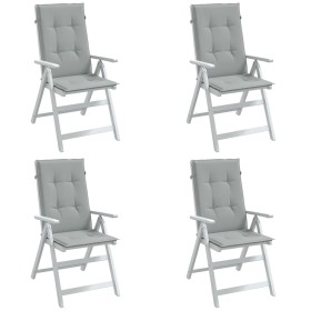 vidaXL Hochlehner-Auflagen 4 Stk. Melange Hellgrau 120x50x4 cm Stoff