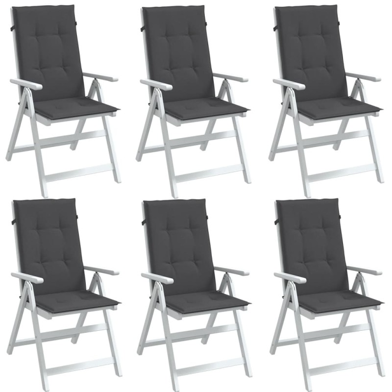 vidaXL Hochlehner-Auflagen 6 Stk. Melange Anthrazit 120x50x4 cm Stoff vidaXL Hochlehner-Auflagen 6 Stk. Melange Anthrazit 120x50x4 cm Stoff