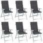vidaXL Hochlehner-Auflagen 6 Stk. Melange Anthrazit 120x50x4 cm Stoff vidaXL Hochlehner-Auflagen 6 Stk. Melange Anthrazit 120x50x4 cm Stoff