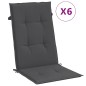 vidaXL Hochlehner-Auflagen 6 Stk. Melange Anthrazit 120x50x4 cm Stoff vidaXL Hochlehner-Auflagen 6 Stk. Melange Anthrazit 120x50x4 cm Stoff