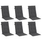 vidaXL Hochlehner-Auflagen 6 Stk. Melange Anthrazit 120x50x4 cm Stoff vidaXL Hochlehner-Auflagen 6 Stk. Melange Anthrazit 120x50x4 cm Stoff