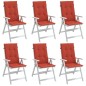 vidaXL Hochlehner-Auflagen 6 Stk. Melange Rot 120x50x4 cm Stoff vidaXL Hochlehner-Auflagen 6 Stk. Melange Rot 120x50x4 cm Stoff