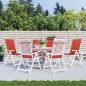 vidaXL Hochlehner-Auflagen 6 Stk. Melange Rot 120x50x4 cm Stoff vidaXL Hochlehner-Auflagen 6 Stk. Melange Rot 120x50x4 cm Stoff