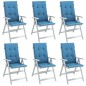 vidaXL Hochlehner-Auflagen 4 Stk. Melange Blau 120x50x4 cm Stoff vidaXL Hochlehner-Auflagen 4 Stk. Melange Blau 120x50x4 cm Stoff