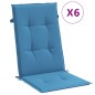 vidaXL Hochlehner-Auflagen 4 Stk. Melange Blau 120x50x4 cm Stoff vidaXL Hochlehner-Auflagen 4 Stk. Melange Blau 120x50x4 cm Stoff