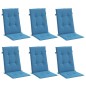 vidaXL Hochlehner-Auflagen 4 Stk. Melange Blau 120x50x4 cm Stoff vidaXL Hochlehner-Auflagen 4 Stk. Melange Blau 120x50x4 cm Stoff