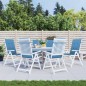 vidaXL Hochlehner-Auflagen 4 Stk. Melange Blau 120x50x4 cm Stoff vidaXL Hochlehner-Auflagen 4 Stk. Melange Blau 120x50x4 cm Stoff