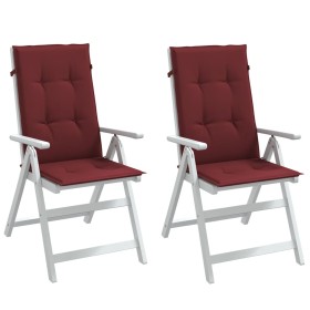 vidaXL Hochlehner-Auflagen 2 Stk. Melange Weinrot 120x50x4 cm Stoff
