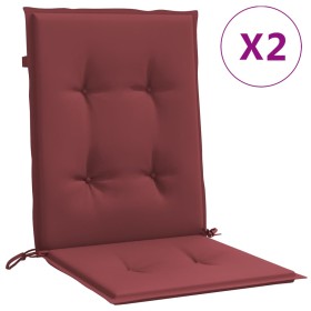 vidaXL Niedriglehner-Auflagen 2 Stk. Melange Weinrot 100x50x4 cm Stoff