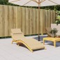 vidaXL Sonnenliegen-Auflage Melange Beige 186x58x3 cm Stoff vidaXL Sonnenliegen-Auflage Melange Beige 186x58x3 cm Stoff