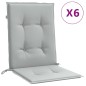 vidaXL Niedriglehner-Auflagen 6 Stk. Melange Hellgrau 100x50x4cm Stoff vidaXL Niedriglehner-Auflagen 6 Stk. Melange Hellgrau 100x50x4cm Stoff