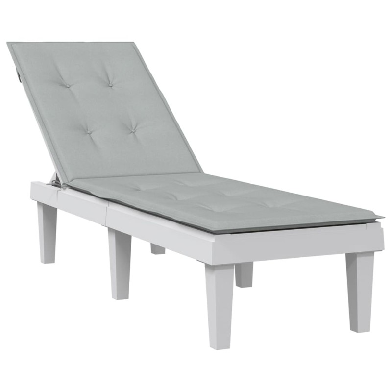 vidaXL Liegestuhl-Auflage Melange Hellgrau (75+105)x50x3 cm Stoff vidaXL Liegestuhl-Auflage Melange Hellgrau (75+105)x50x3 cm Stoff