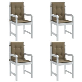 vidaXL Niedriglehner-Auflagen 4 Stk. Melange Taupe 100x50x4 cm Stoff
