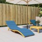 vidaXL Sonnenliegen-Auflage Melange Blau 200x50x4 cm Stoff vidaXL Sonnenliegen-Auflage Melange Blau 200x50x4 cm Stoff